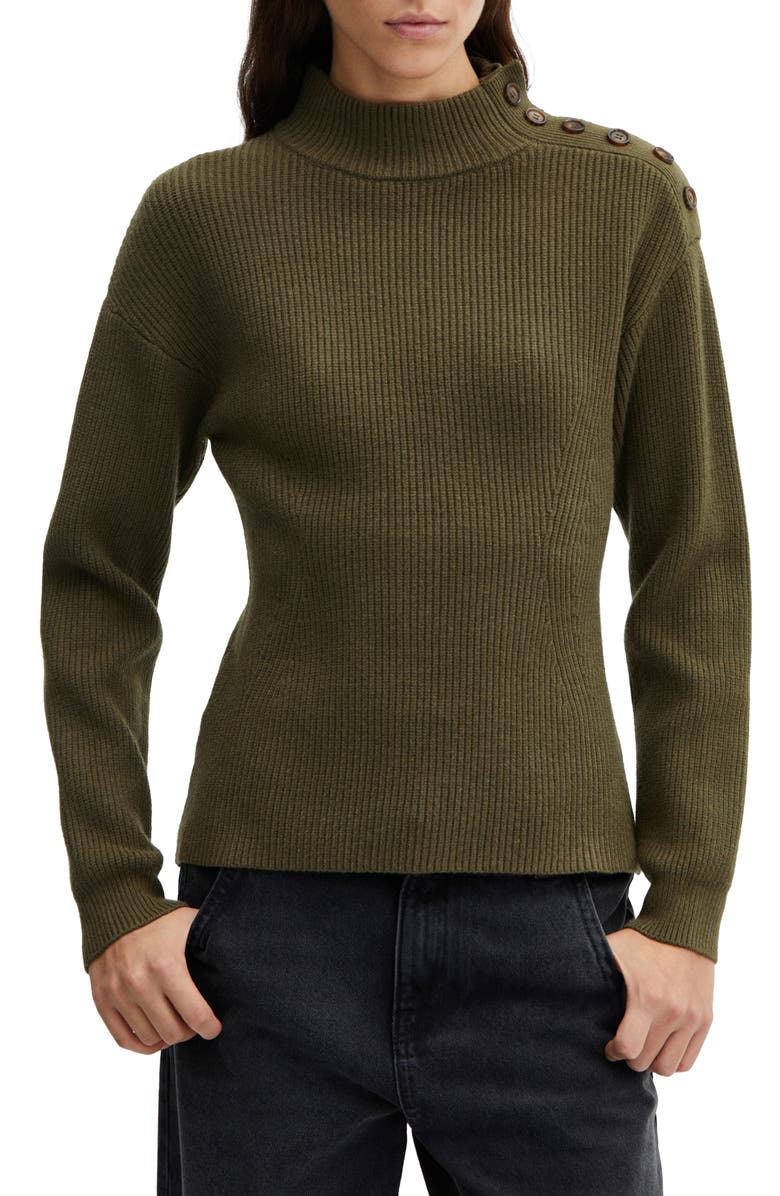MANGO Shoulder Button Sweater, Main, color, 