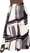 BUXOM COUTURE Geometric Print High Waist Palazzo Pants