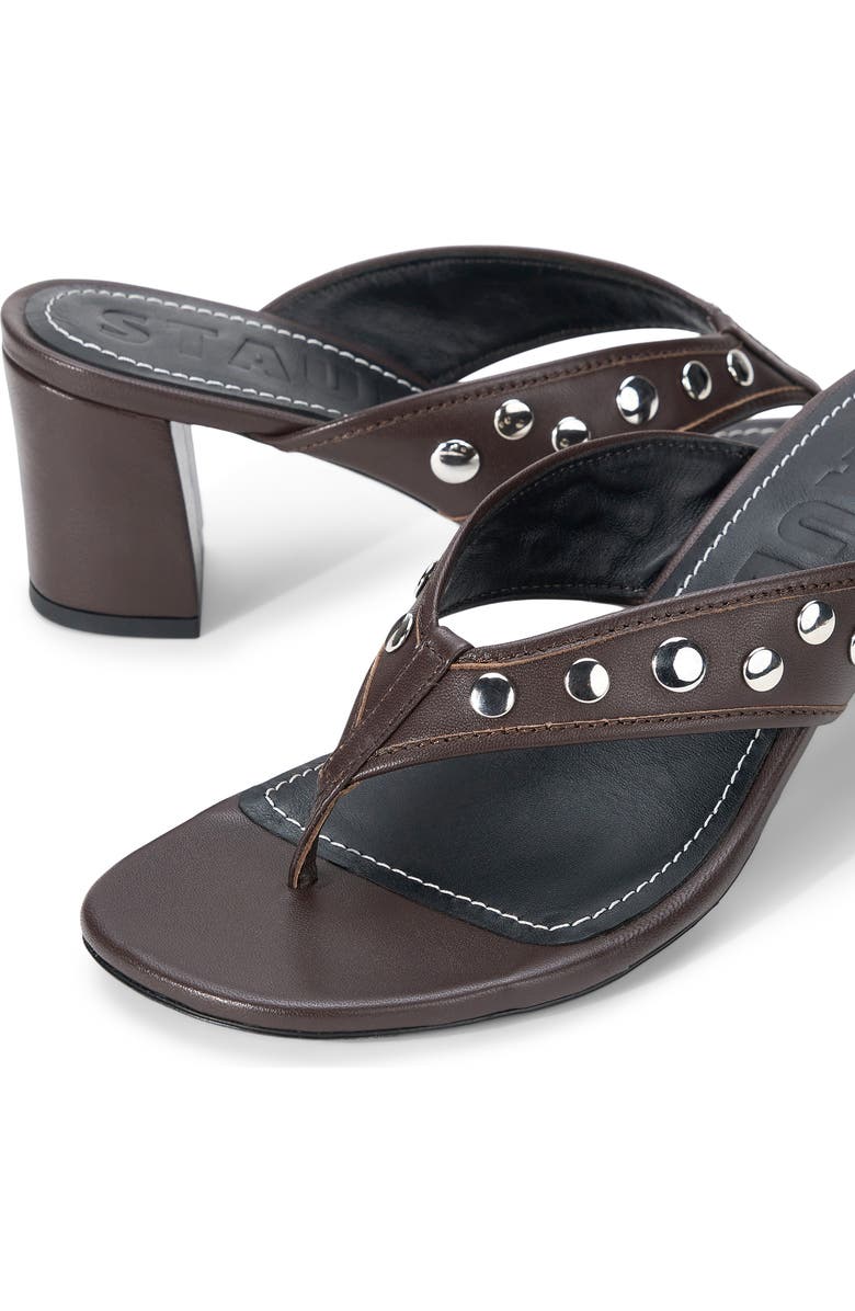 STAUD Nova Studded Thong Block Heel Sandal, Alternate, color,