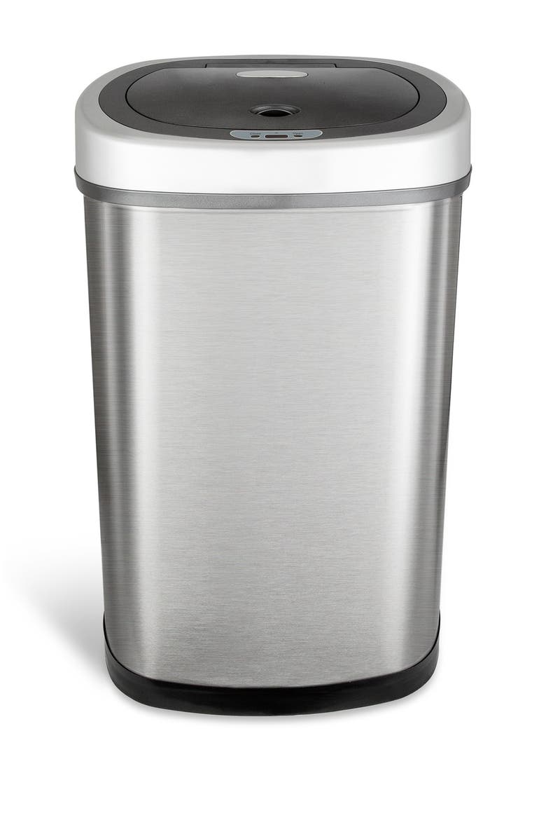50L SENSOR TRASH CAN, Main, color, SILVER BLACK