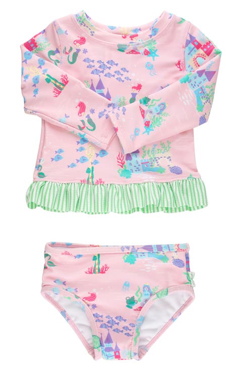 Kids' Magic Mermaid Cove Long Sleeve Two-Piece Rashguard Swimsuit (Baby & Toddler)