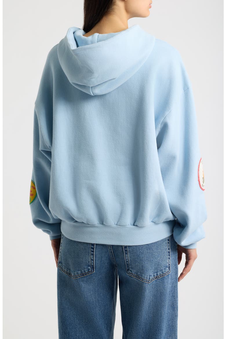 Camp Patches Oversized Hoodie, Alternate, color, POWDER BLUE