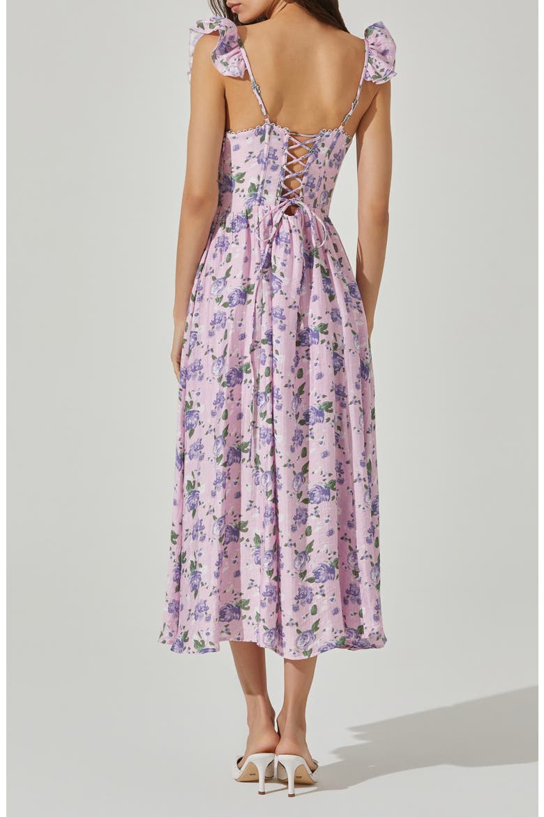 Wedelia Floral Print A-Line Dress, Alternate, color, PURPLE FLORAL