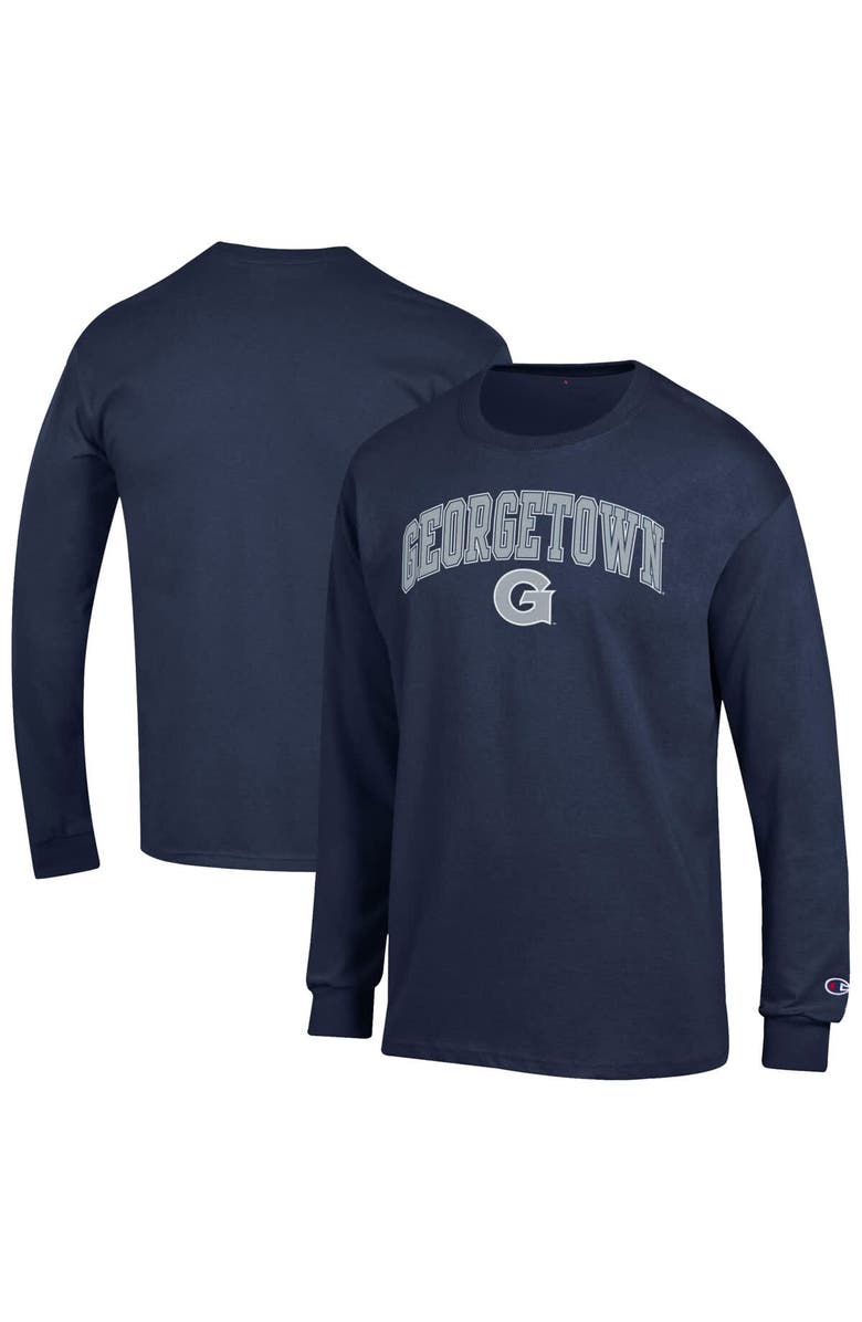 Champion Men's Champion Navy Georgetown Hoyas Arch Over Logo Long Sleeve T-Shirt, Main, color, Navy