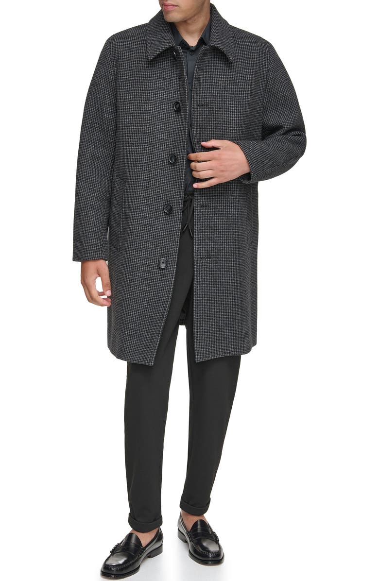 Andrew Marc Rennell Wool Blend Coat, Alternate, color, Charcoal Houndstooth