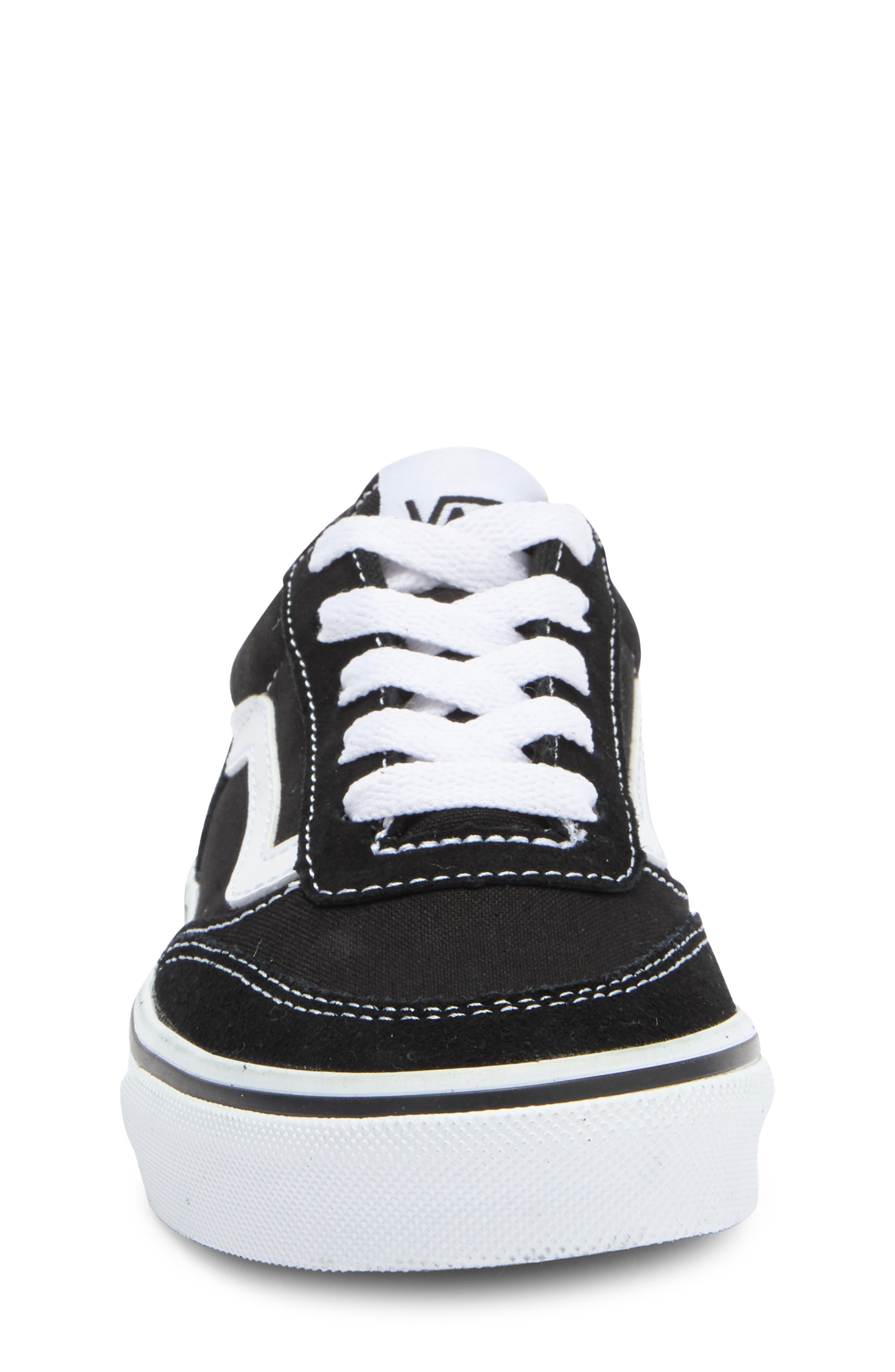 Vans Kids' Brooklyn Sneaker, Alternate, color, Suede/ Canvas Black/ White
