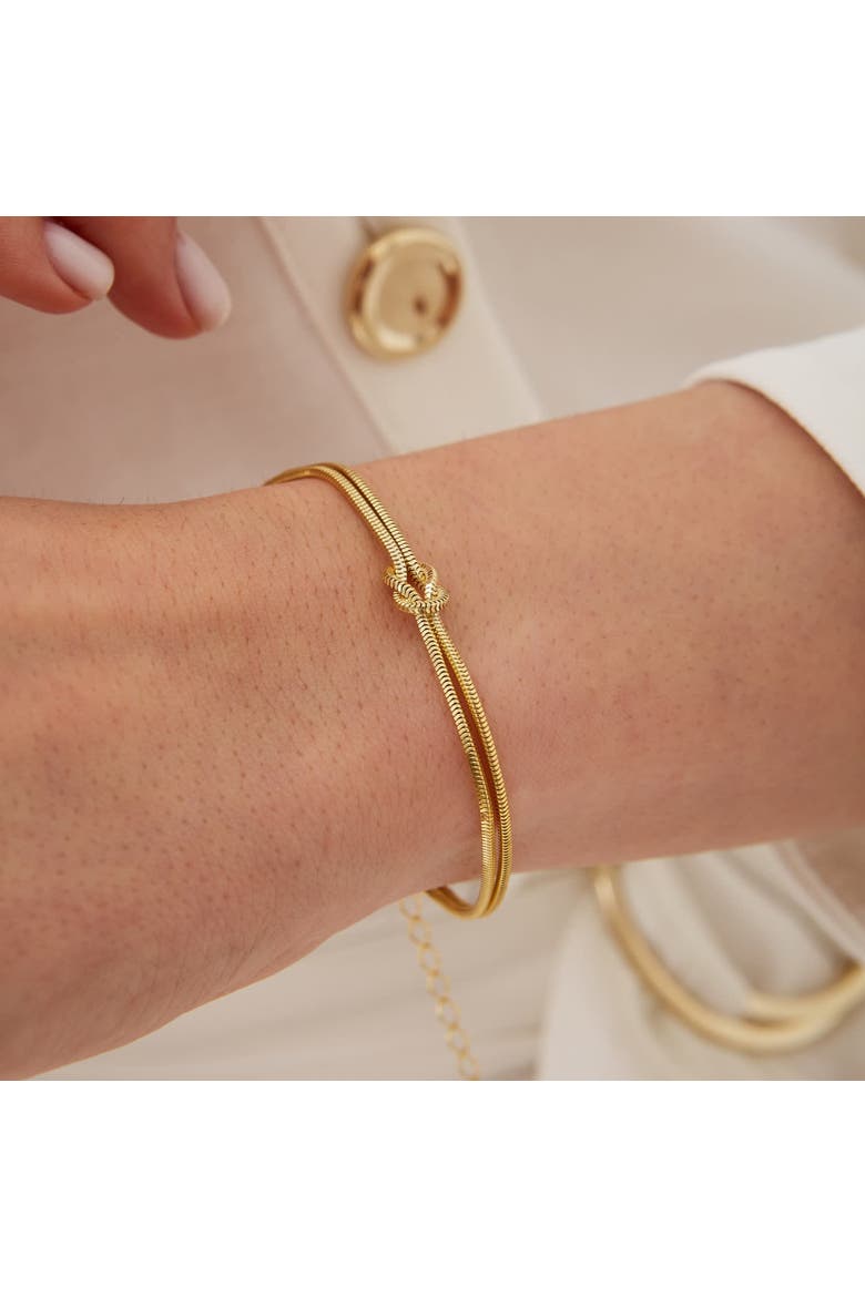 Sterling Silver Snake Chain Knot Bracelet, Alternate, color, Gold