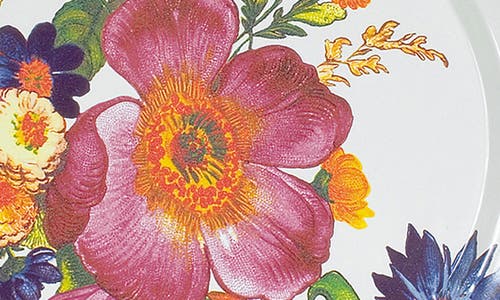 Mackenzie-childs Mackenzie Childs Flower Market Set Of 4 Enameled Steel Charger Plates In Multi