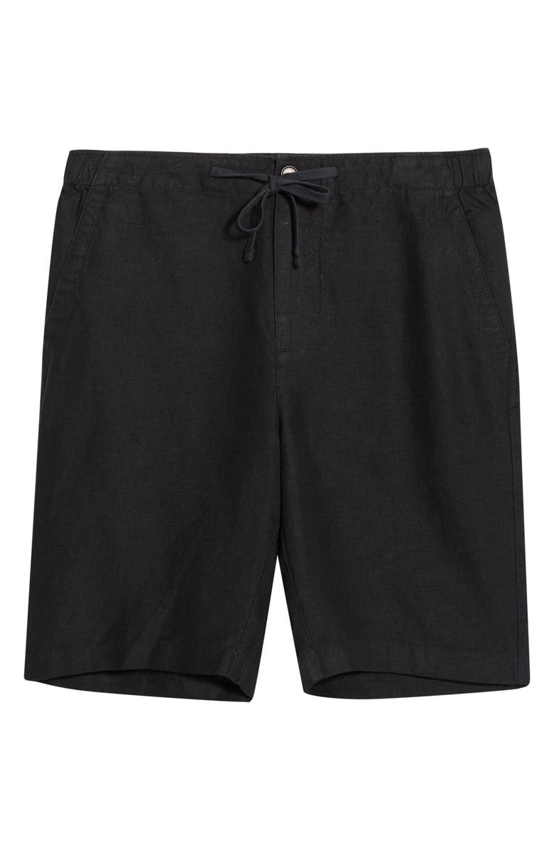 Vince Lightweight Hemp Linen Shorts, Main, color, Black