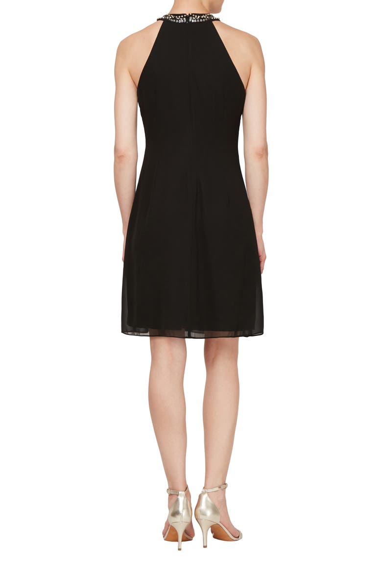 Embellished Halter Dress, Alternate, color, BLK
