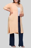 24seven Comfort Apparel Open Front Knee Length Jacket