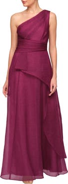 JS Collections Seraphina One-Shoulder Organza Gown