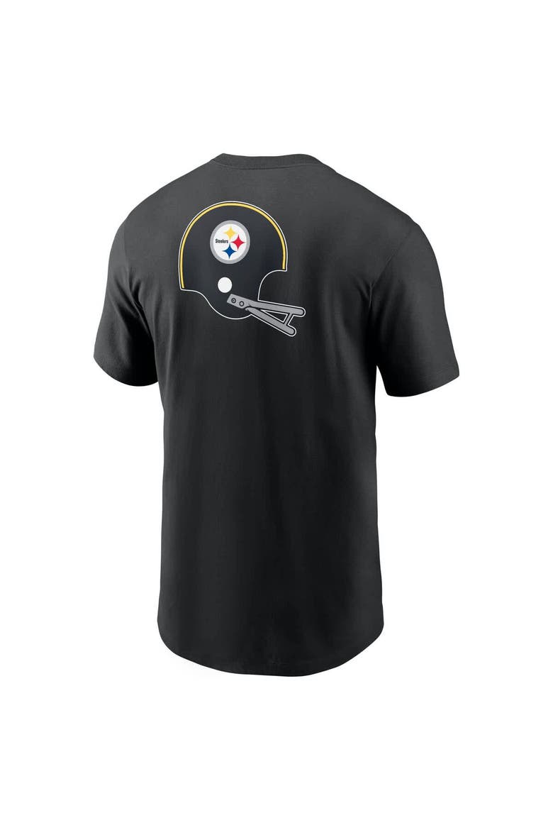 Men's Nike Black Pittsburgh Steelers Rewind Front and Back Hit Essential T-Shirt, Alternate, color, Black