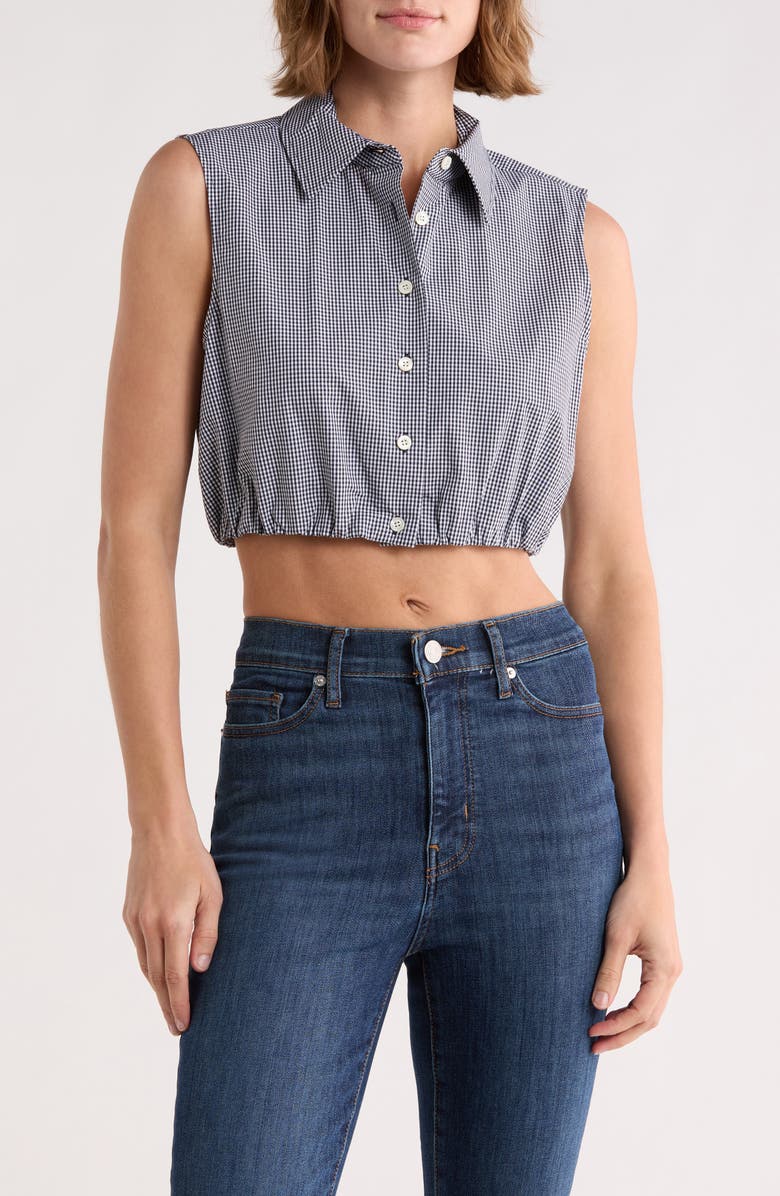 FRAME The Check Top, Main, color, Navy Multi