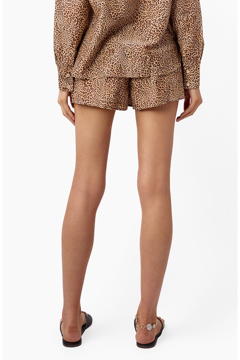 Cotton & Silk Drawstring Shorts, Alternate, color, LEOPARD
