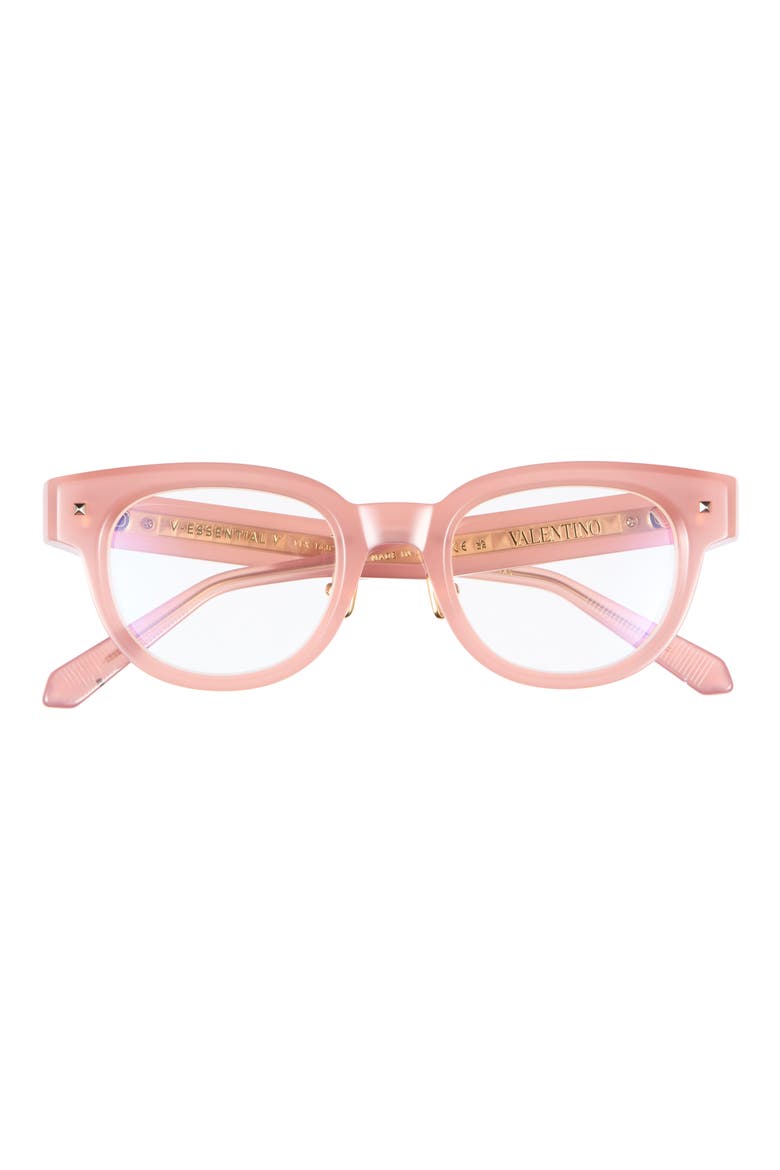 V-Essential 48mm Cat Eye Optical Glasses, Main, color, PINK PINK TRANSPARENT