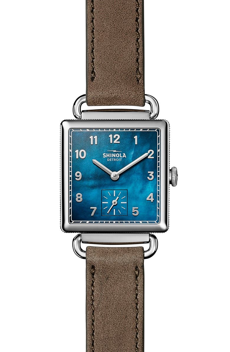 Shinola Cass Leather Strap Watch, 28mm, Main, color, 