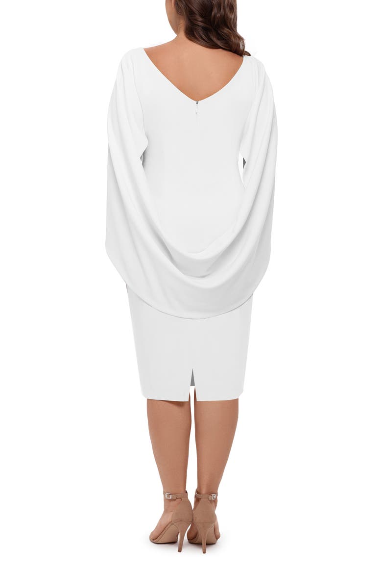 Drape Back Cocktail Dress, Alternate, color, WHITE