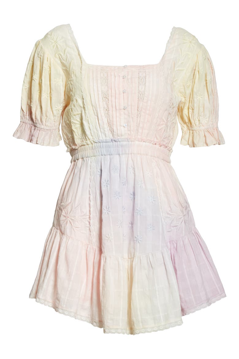 Tomasina Embroidered Cotton Minidress, Alternate, color, MULTI TIE DYE