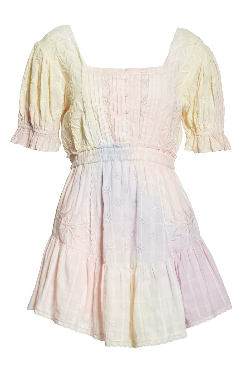 LoveShackFancy Tomasina Embroidered Cotton Minidress, Alternate, color, 