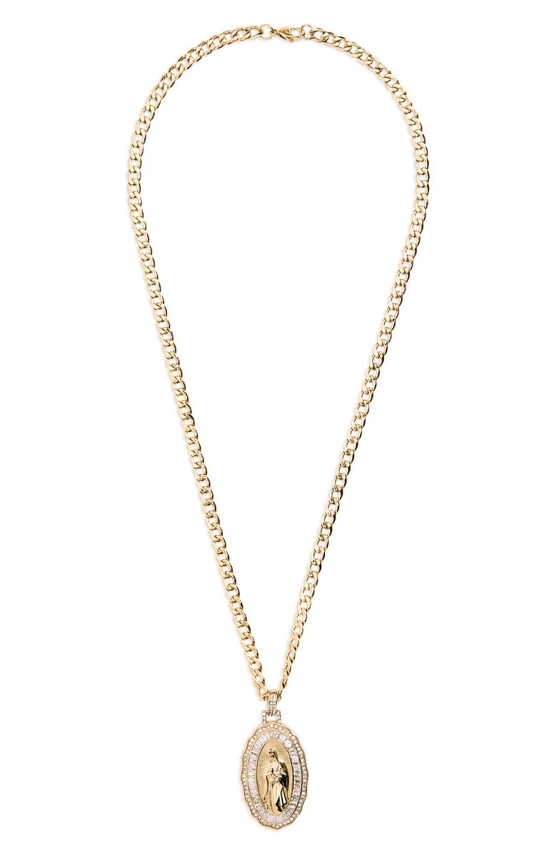 AMERICAN EXCHANGE Men's Virgin Mary Pendant Necklace, Main, color, Gold