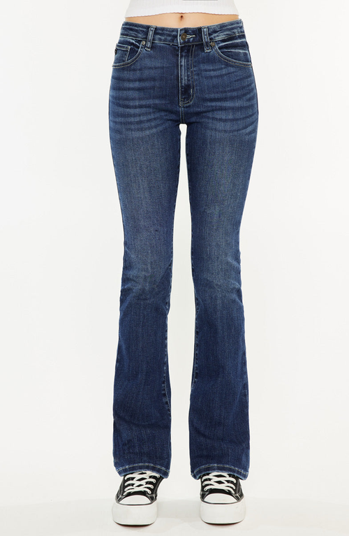 Kancan Gale Essentials High Rise Skinny Bootcut Jeans In Medium Wash