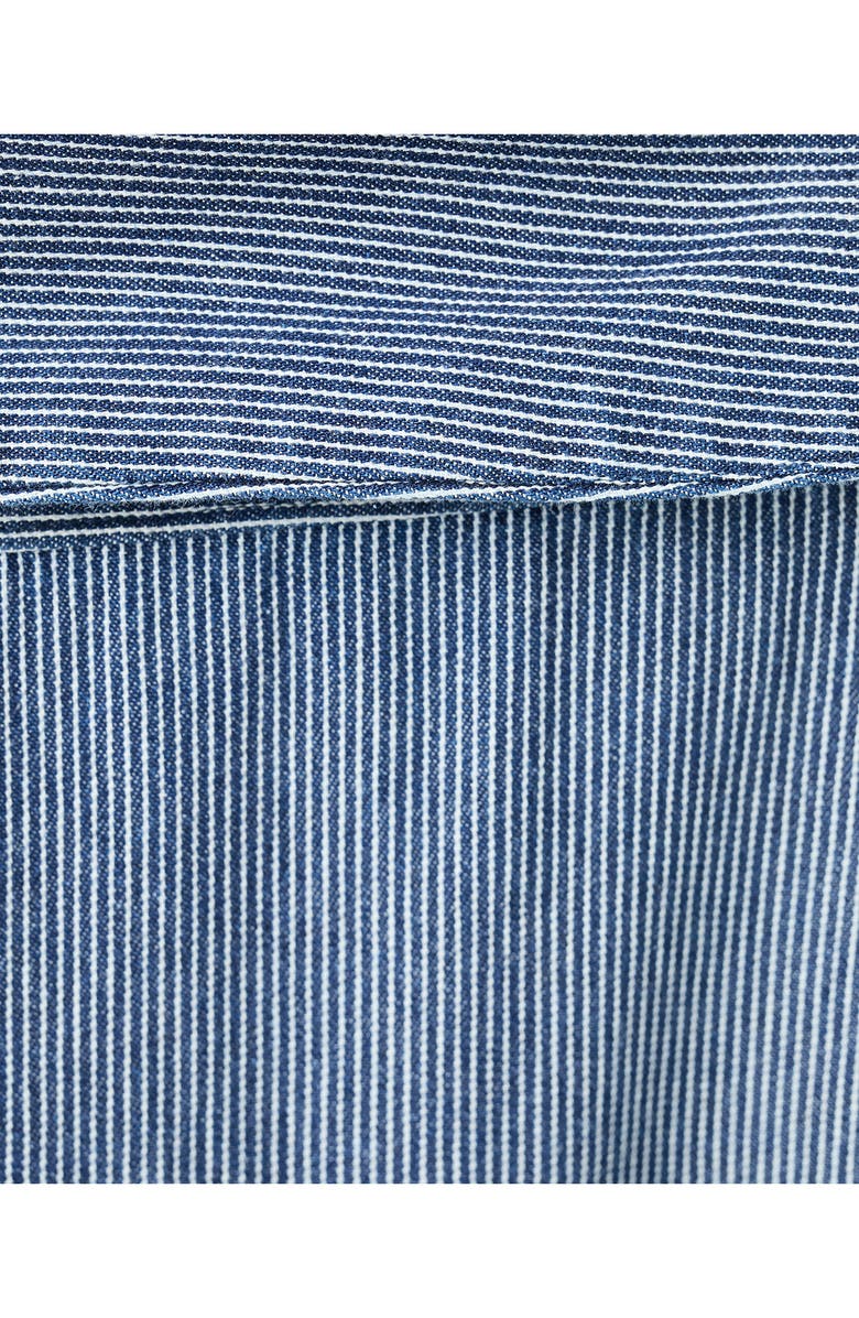 MANGO TEEN Striped Foldover Cotton Wide Leg Jeans, Alternate, color, Dark Blue