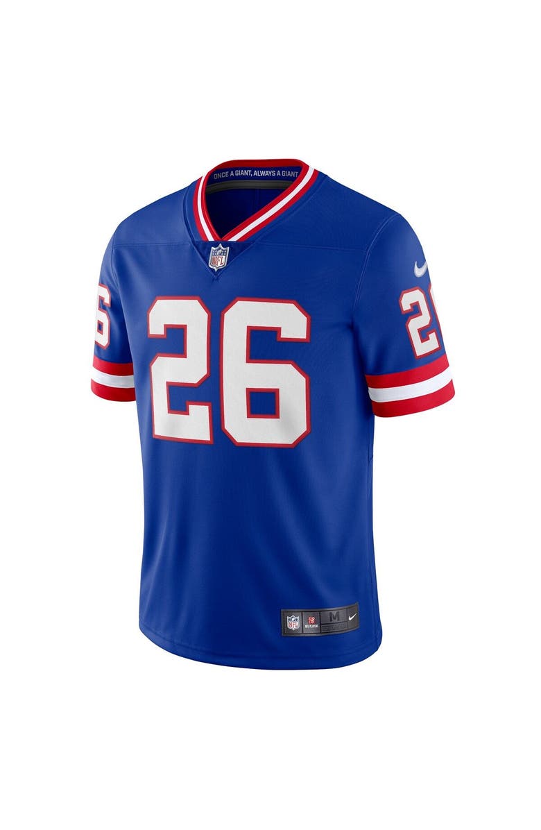 Nike Men's Nike Saquon Barkley Royal New York Giants Classic Vapor Limited Player Jersey, Alternate, color,