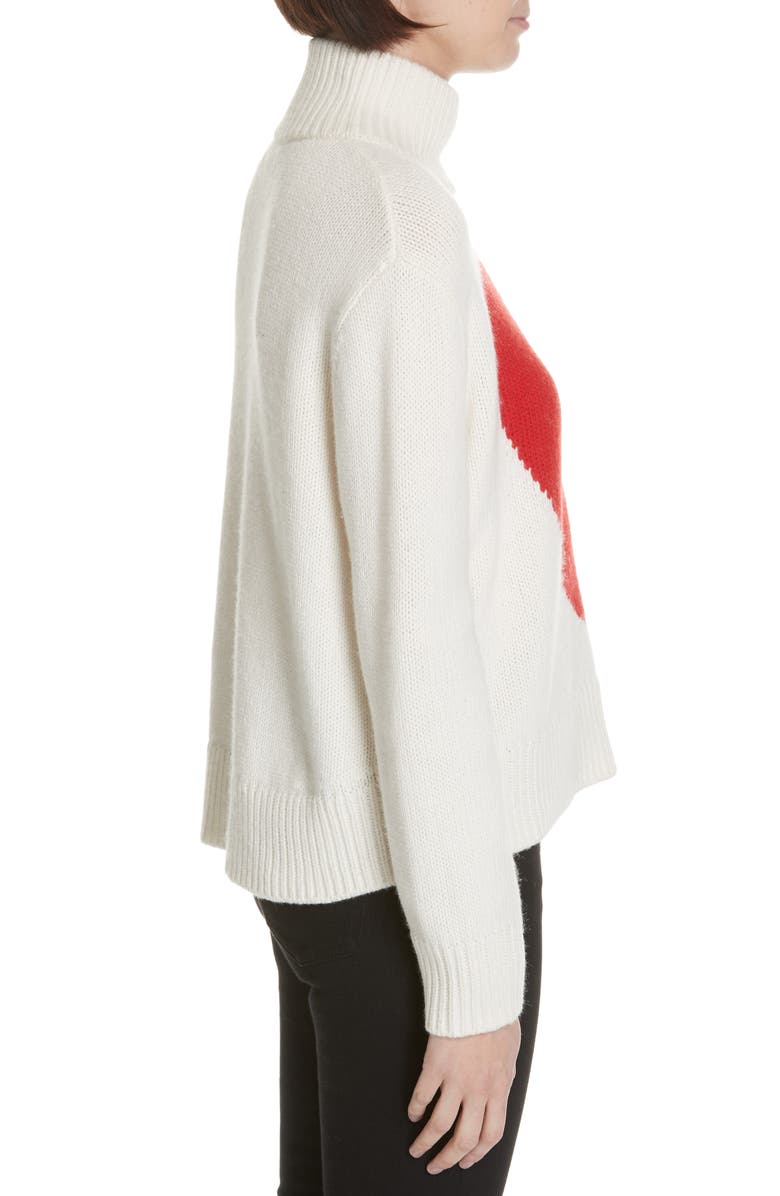 Kate Spade New York intarsia heart high neck sweater, Alternate, color, 