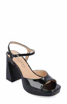Journee Collection Ziarre Patent Block Heel Sandal