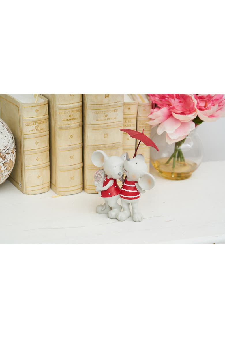 Rain or Shine Valentine's Day Mice Figurine 5.1", Alternate, color, Red