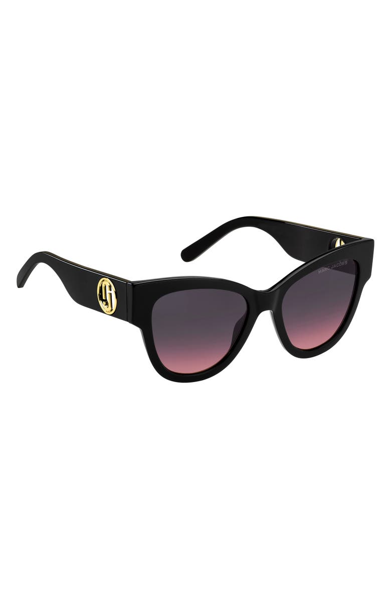 Marc Jacobs 53mm Cat Eye Sunglasses, Alternate, color, Black/ Grey Shaded Pink