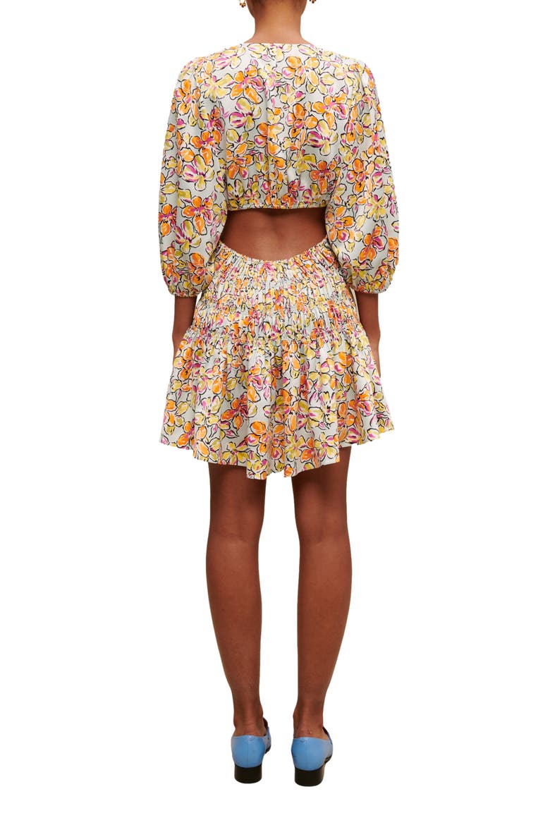 Rawai A-Line Minidress, Alternate, color, IMPRIME HIBISCUS ORANGE/BLEU