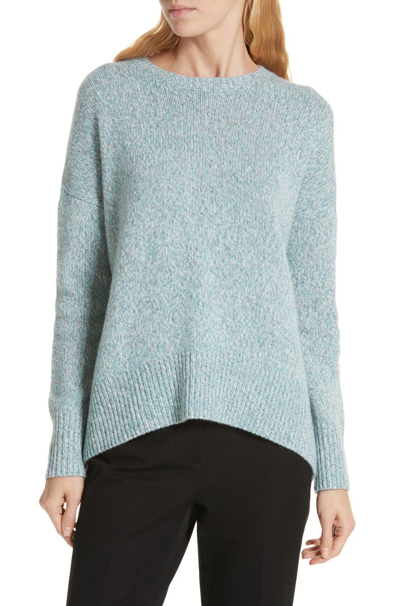 Nordstrom Signature High/Low Cashmere Tweed Sweater, Main, color,