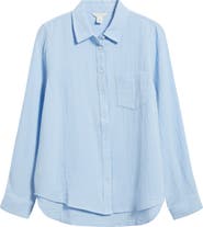 Caslon® Casual Gauze Button-Up Shirt