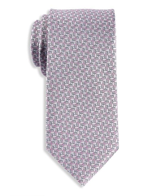 Oak Hill By Dxl Big & Tall Geometric Link Patterned Tie In Pink