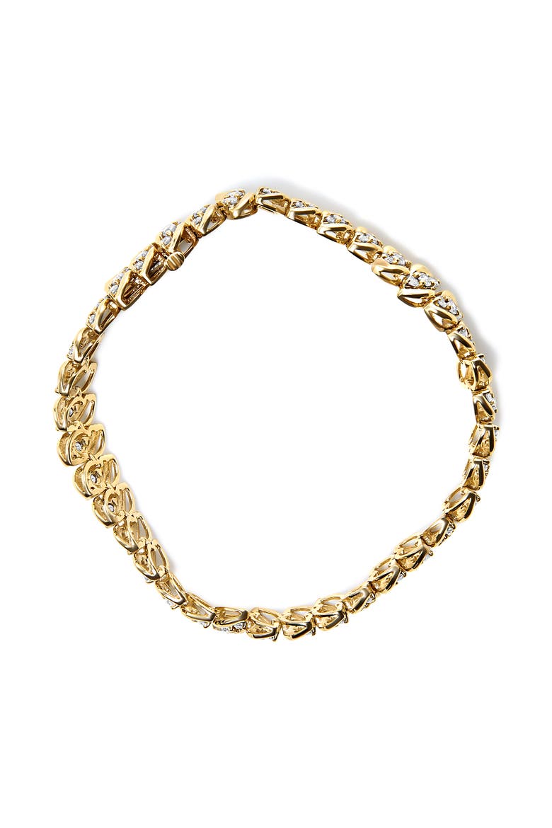 10K Yellow Gold 5.0 Cttw Diamond Double Row S-Link Cuban Bracelet, Alternate, color, Yellow