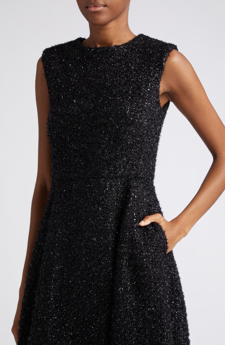 Adam Lippes Eloise Metallic Tweed Midi Dress, Alternate, color, 