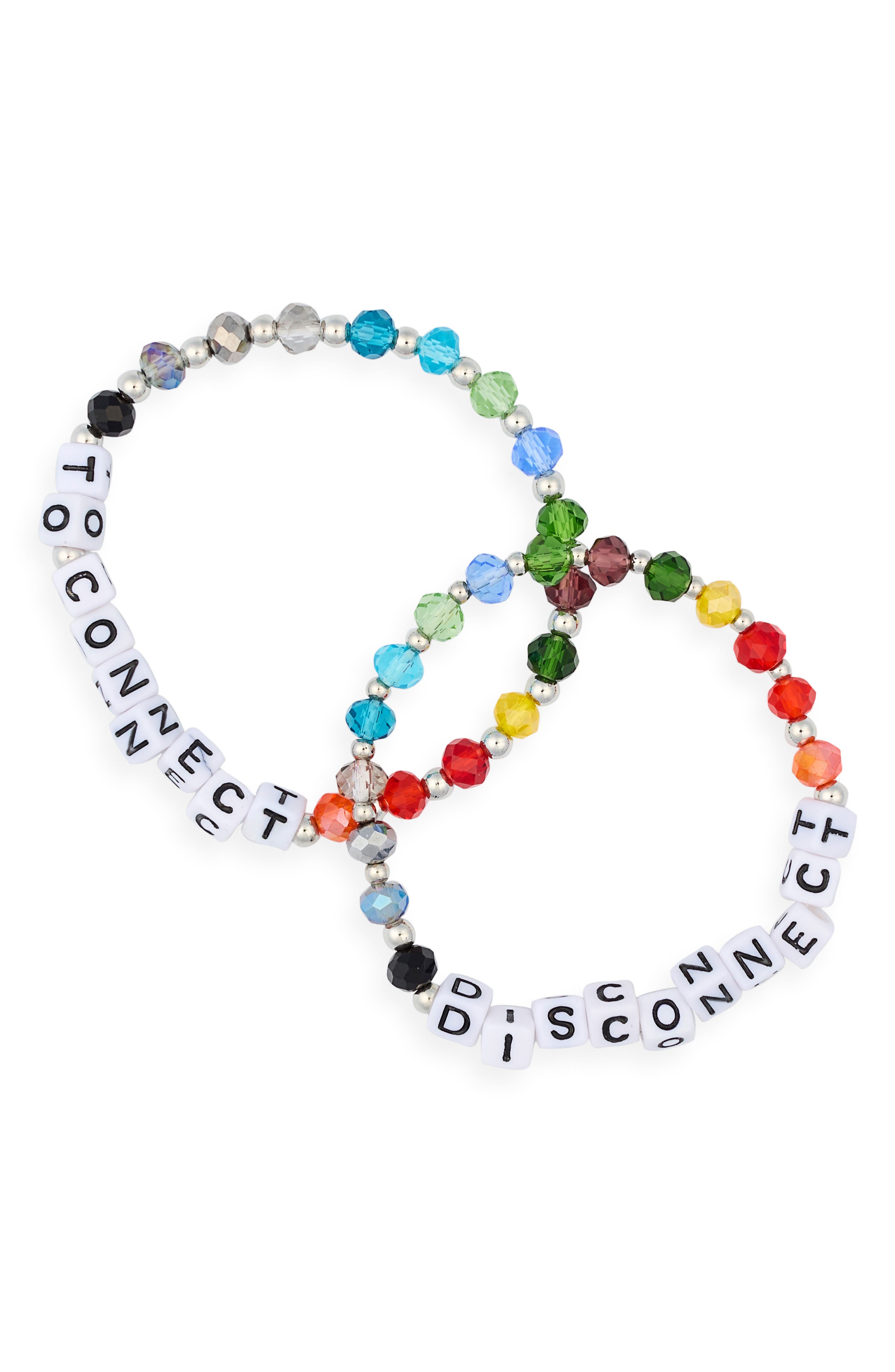 Mas Fotos Set of 2 Beaded Stretch Bracelets