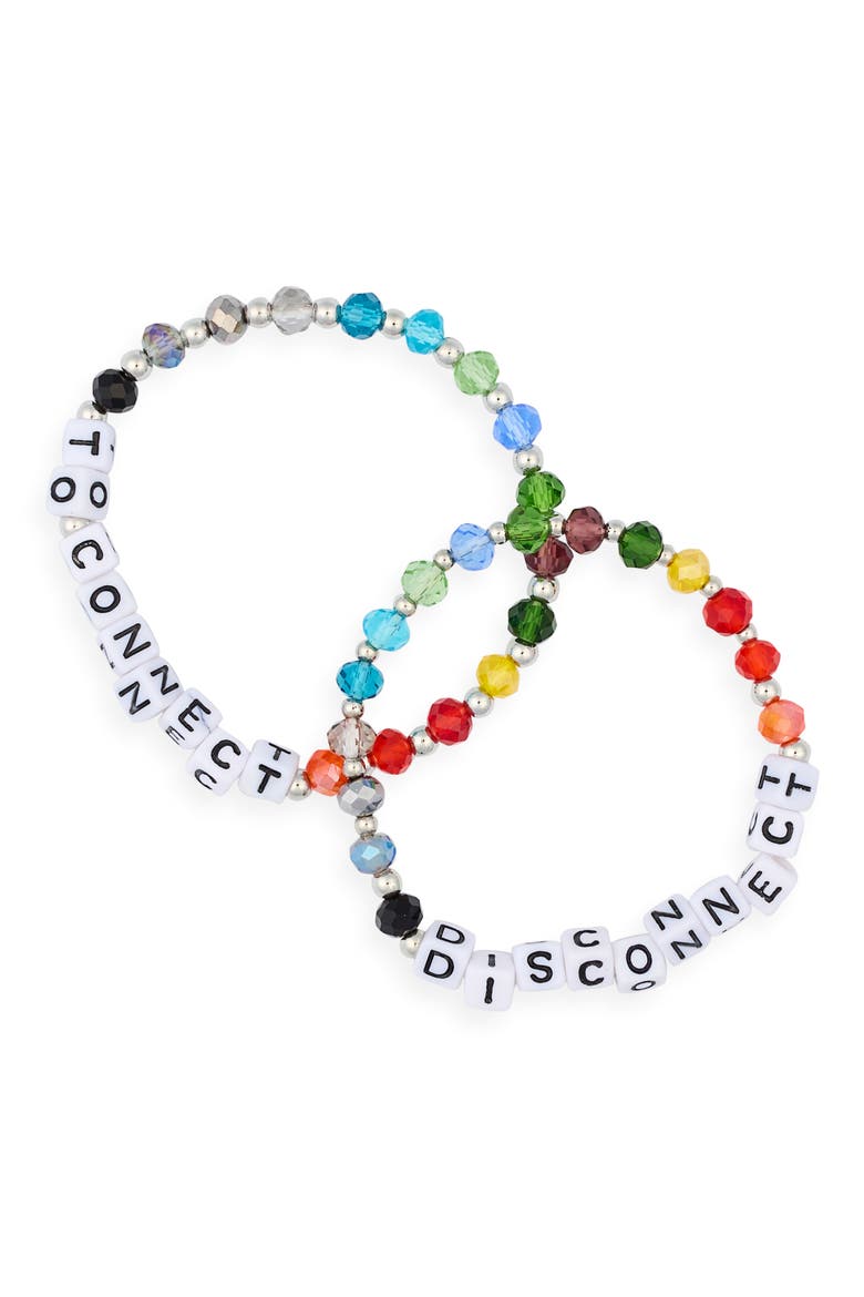 Mas Fotos Set of 2 Beaded Stretch Bracelets, Main, color, MULTI