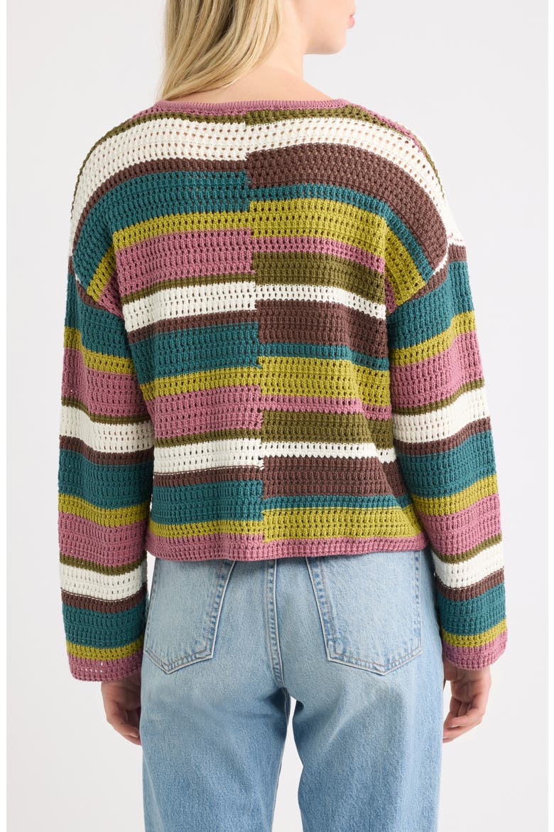 Mix Stripe Pullover, Alternate, color, GREEN