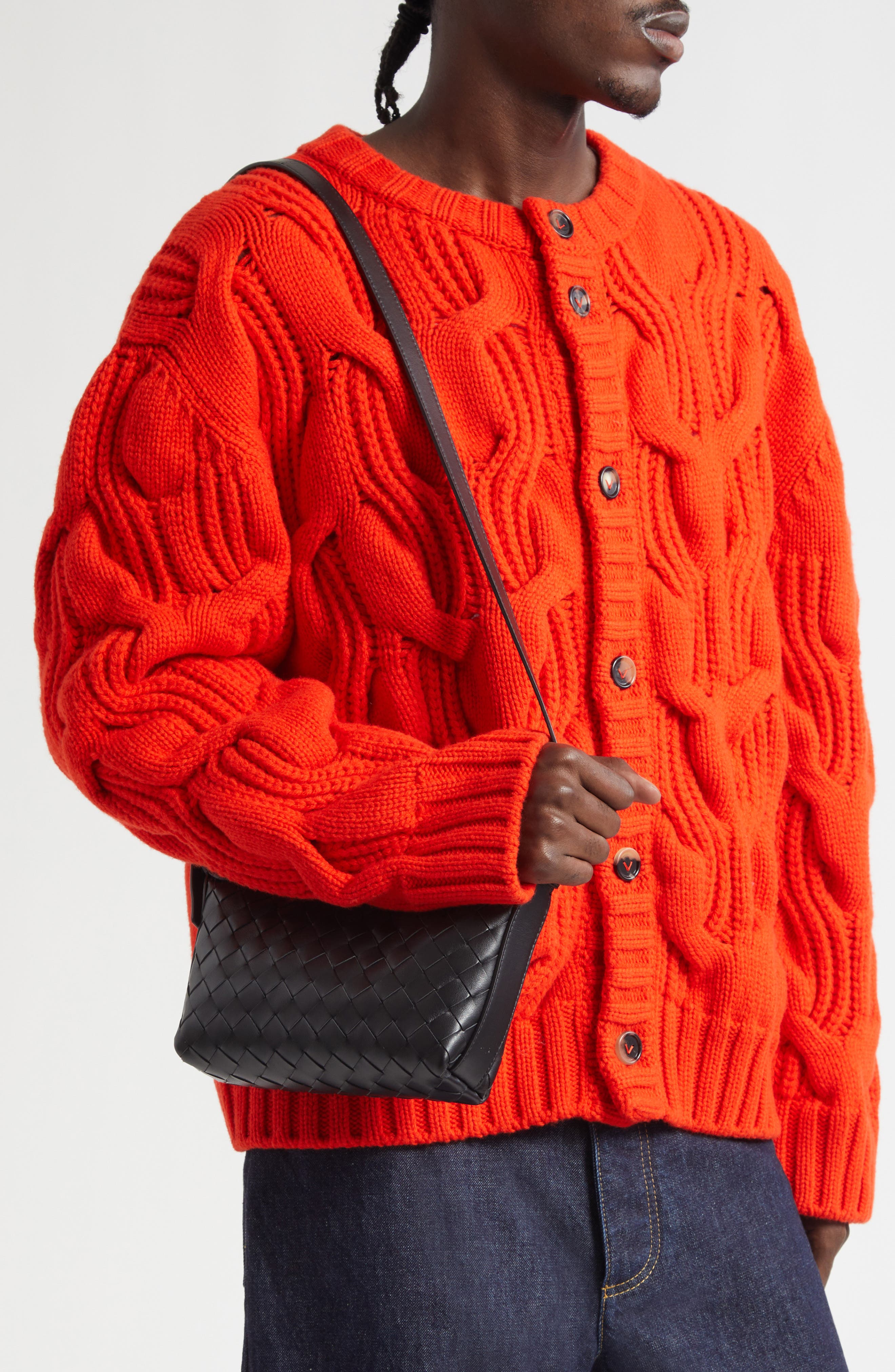 Bottega Veneta Traveler Avenue Intrecciato Leather Crossbody Bag, Alternate, color, 