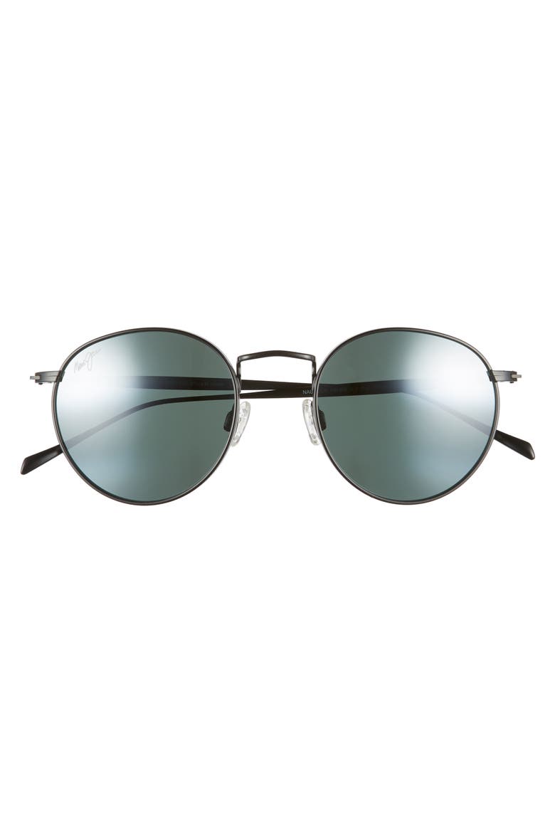 Nautilus 50mm PolarizedPlus2® Round Sunglasses, Alternate, color, MATTE BLACK/ NEUTRAL GREY