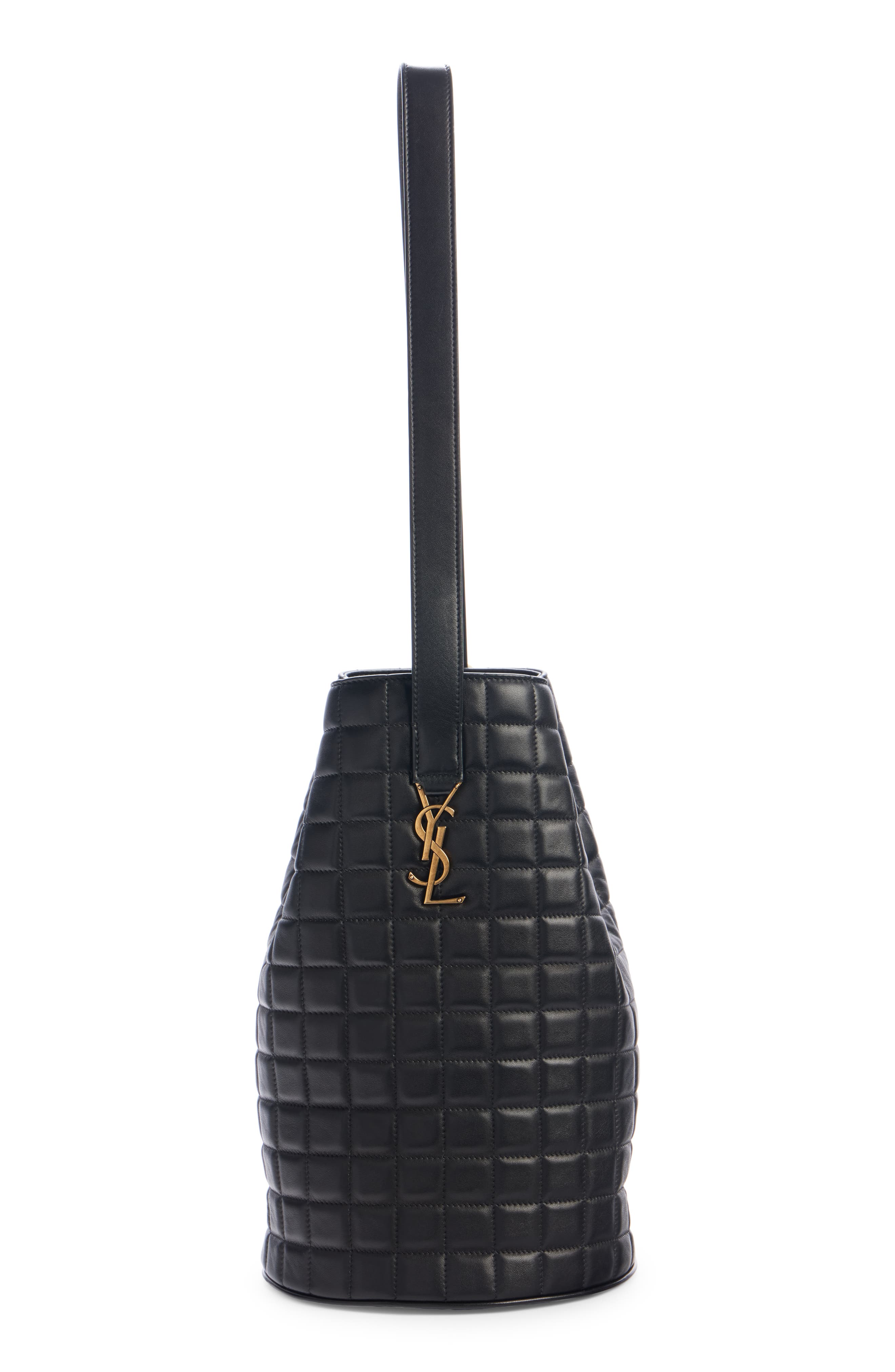 Saint Laurent Medium Quilted Leather Bucket Bag, Main, color, 