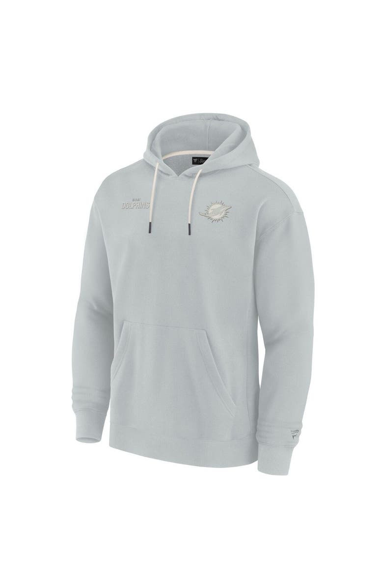 Fanatics Signature Unisex Fanatics Gray Miami Dolphins Elements Super Soft Fleece Pullover Hoodie, Alternate, color, Gray