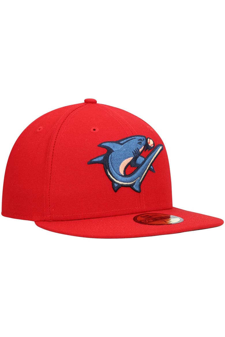 Men's New Era Red Clearwater Threshers Home Authentic Collection 59FIFTY Fitted Hat, Alternate, color, Red