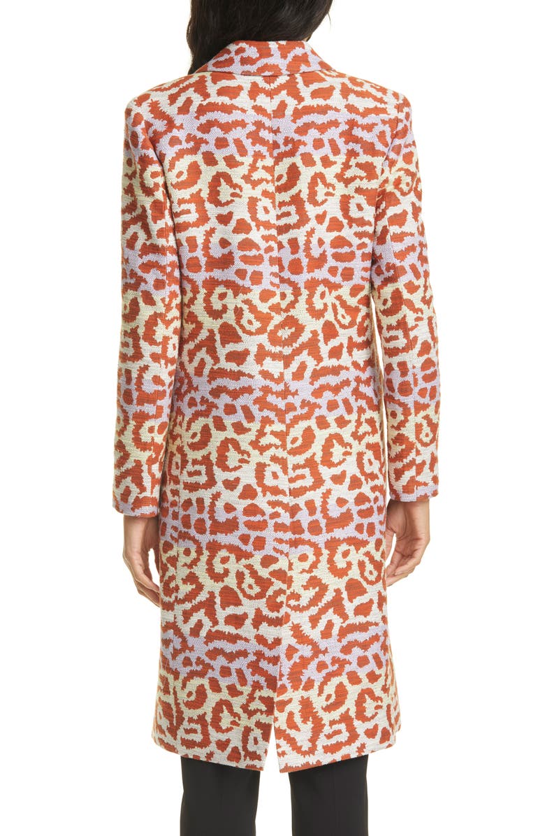 Smythe Metallic Animal Jacquard Cotton Blend Coat, Alternate, color,