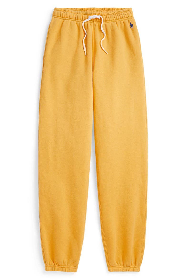 Fleece Drawstring Sweatpants, Main, color, YELLOW