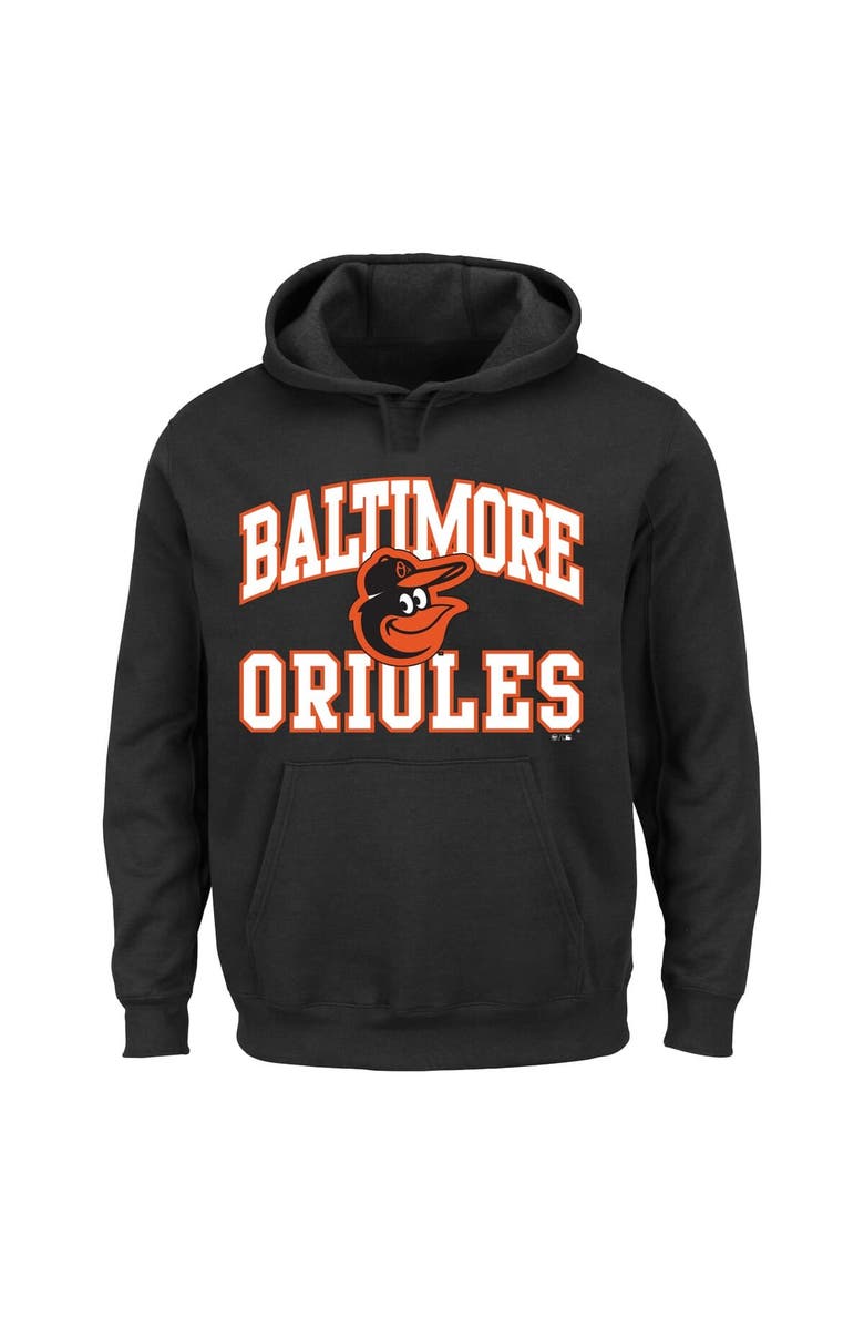 '47 Men's '47  Black Baltimore Orioles Big & Tall Velocity Fleece Pullover Hoodie, Alternate, color, Black