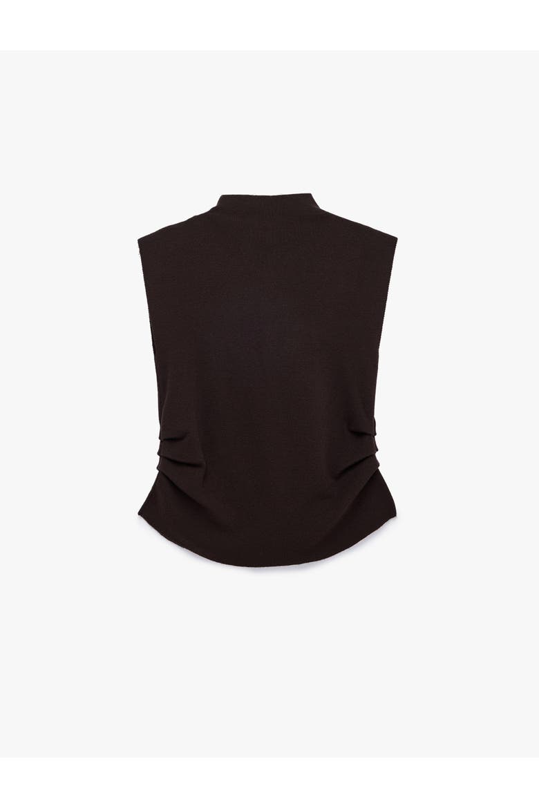 High Neck Knit Vest, Alternate, color, BROWN